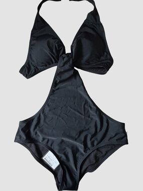 Kling Swimwear Womens Vintage 60's Inspired Halter One Piece Swim Suit-Sz-L